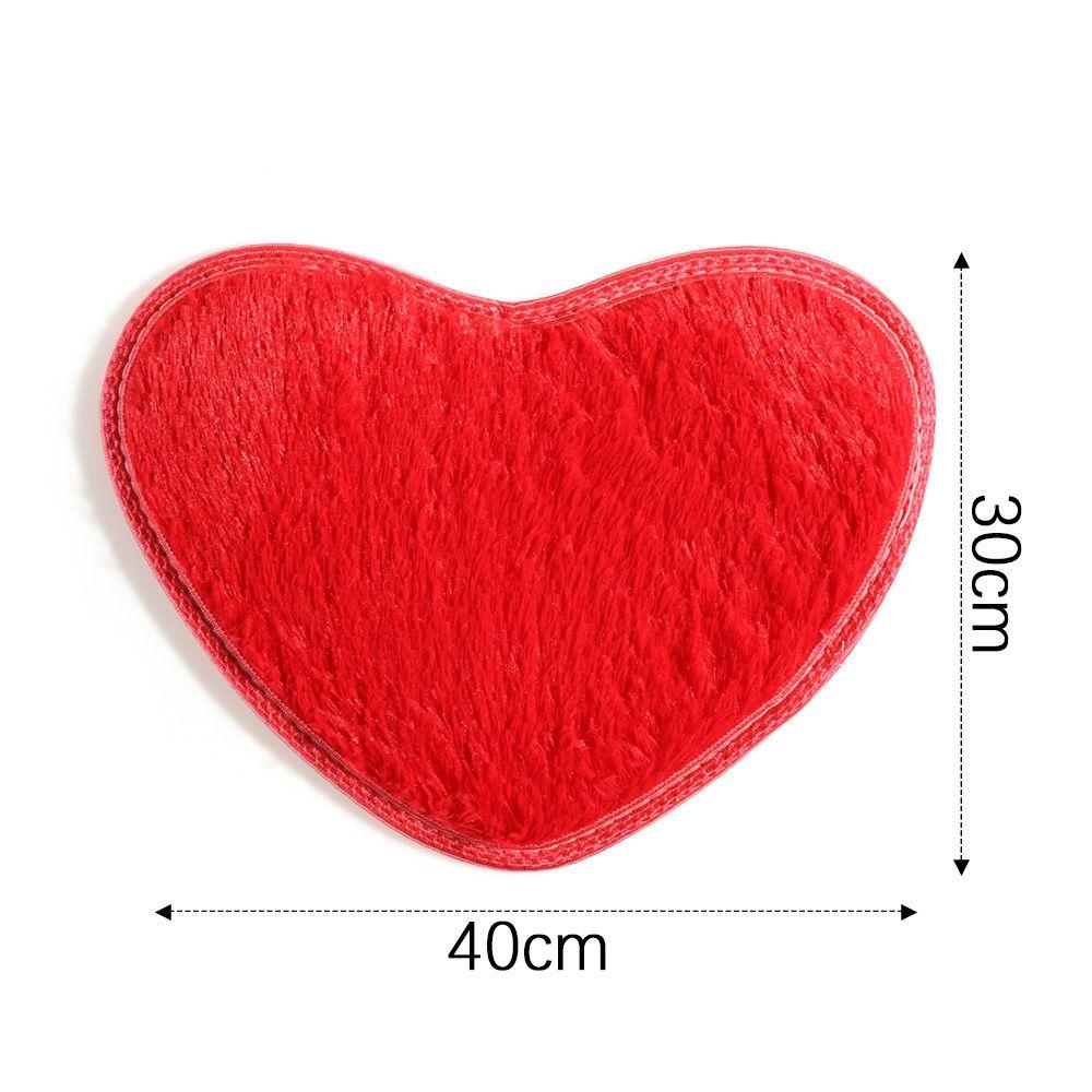 40x30cm Fashion Soft Nonslip Floor Memory Foam Flannel Carpet Bath Rug Heart Mat