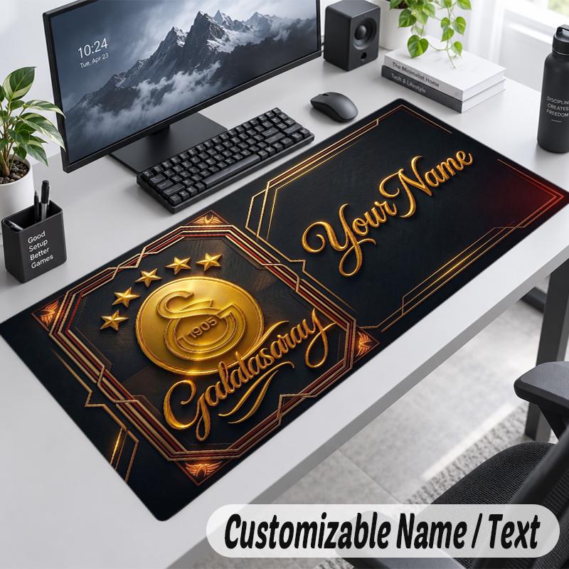 Custom Name Text Mouse Pad Galatasaray FC Personalized Desk Pad For Work And Gaming