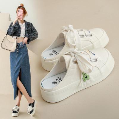 Холщовые туфли с полуоткрытым носком Женские 2026 Осень Сто Студенческими Дышащие Кеды Повседневная Обувь Детская 8699