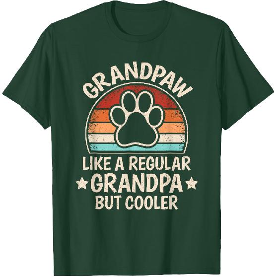 Grandpaw Dog Grandpa Grandfather Funny Grand Paw Retro Men T-Shirt