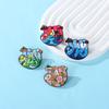 Original Cartoon Enamel Brooch Cute Sloth Flower Pattern Animal Lapel Pin for Backpack Clothes Decoration Safety Pin Badge Accessory