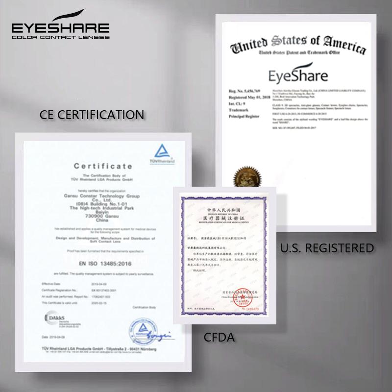 Eyeshare Цветные контактные линзы для глаз, синие линзы, серо-коричневые линзы, зеленые контактные линзы для глаз, красивый зрачок, годовые 2 шт./пара