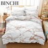 Gold White Marble Bedding Set Luxury Duvet Cover Queen King Size Soft Comforter Bed Linen for Adults