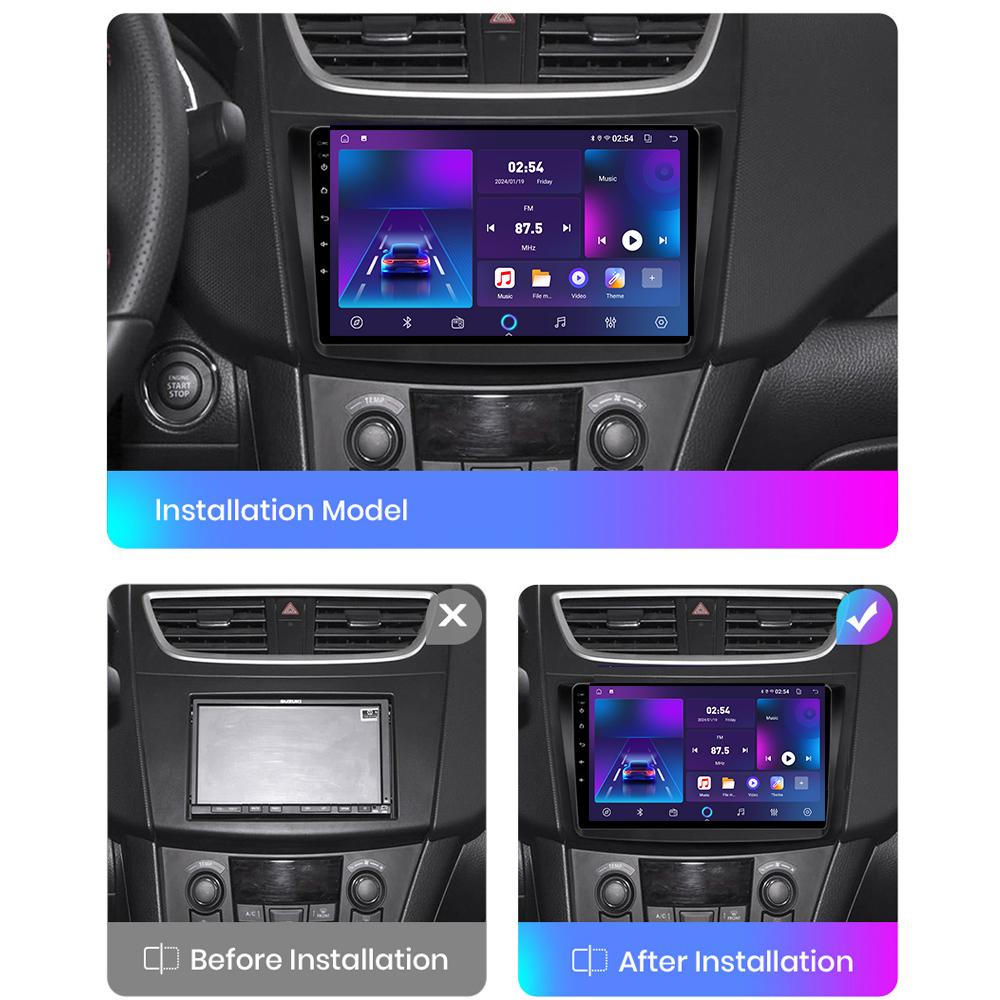 Автомобильная магнитола Android Car-Play для Suzuki Swift 2011-2016 Мультимедийный проигрыватель Головное устройство Стерео Навигация GPS BT WIFI, 2+64 ГБ
