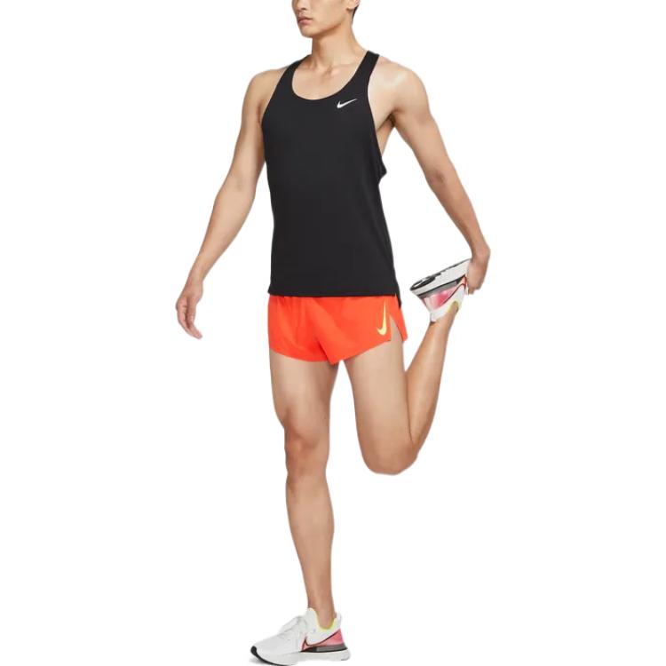 Nike AeroSwift 2-дюймовые шорты для бега удобного кроя с разрезом и принтом чистого логотипа, мужские брюки оранжевого цвета CJ7838-804