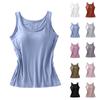 Женская майка-топ без рукавов, женская летняя цельная без стального кольца с нагрудной накладкой