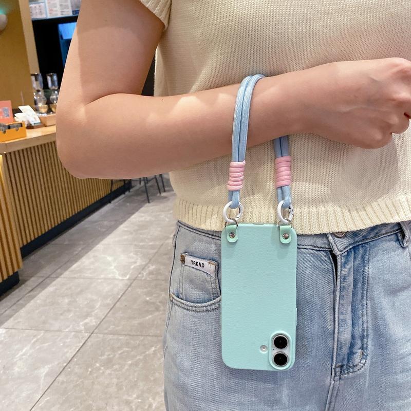 Цветной тонкий мягкий чехол для телефона iPhone 16 Plus 15 Pro Max 14 Pro 13 12 11 ремешок с ремешком матовый TPU противоударный защитный чехол для объектива