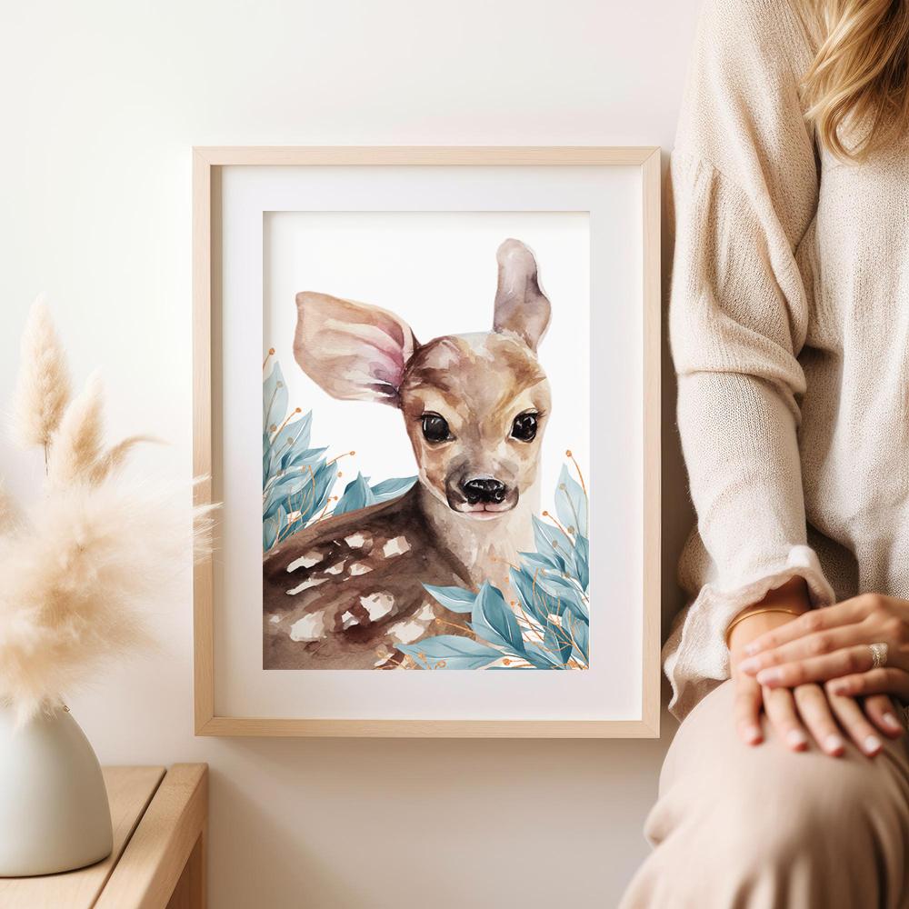 Плакат украшения для детской комнаты косуля