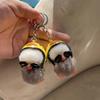Cute Plush Little Yellow Duck Cartoon Keychain Bag Ornaments Car Trinket Plush Toy Phone Hanging Accessories