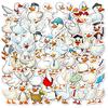 50 Big White Goose Stickers Cartoon Cute Little Duck Stickers Suitcase Laptop Water Cup