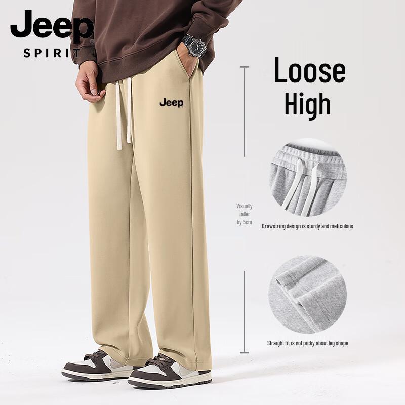 JEEP SPIRIT Men's Summer Relaxed Straight-Leg Casual Pants