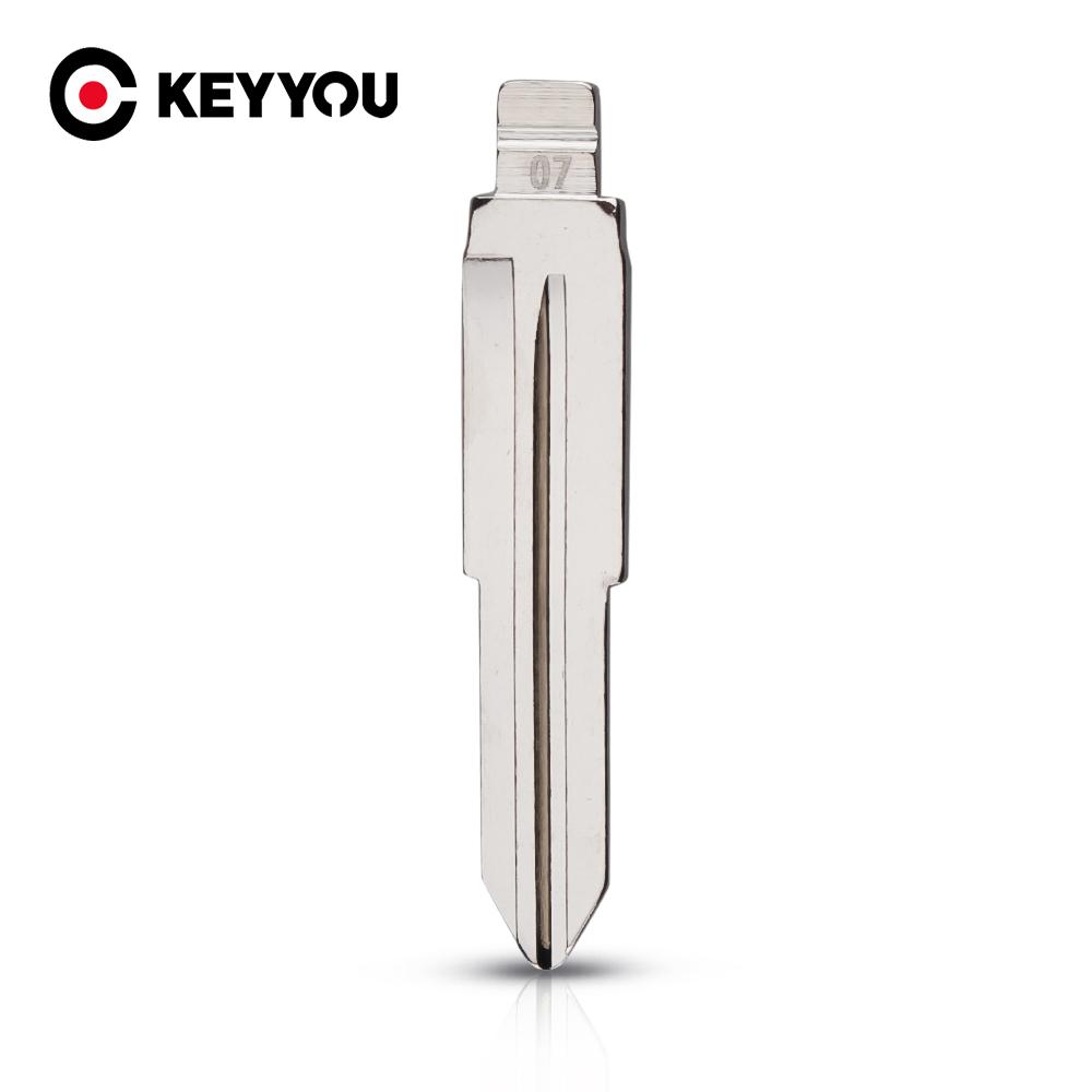 KEYYOU New Styling Metal Blank Uncut Flip KD Remote Key Blade Type #07 for Mitsubishi Outlander Grandis ASX Pajero Key Blade