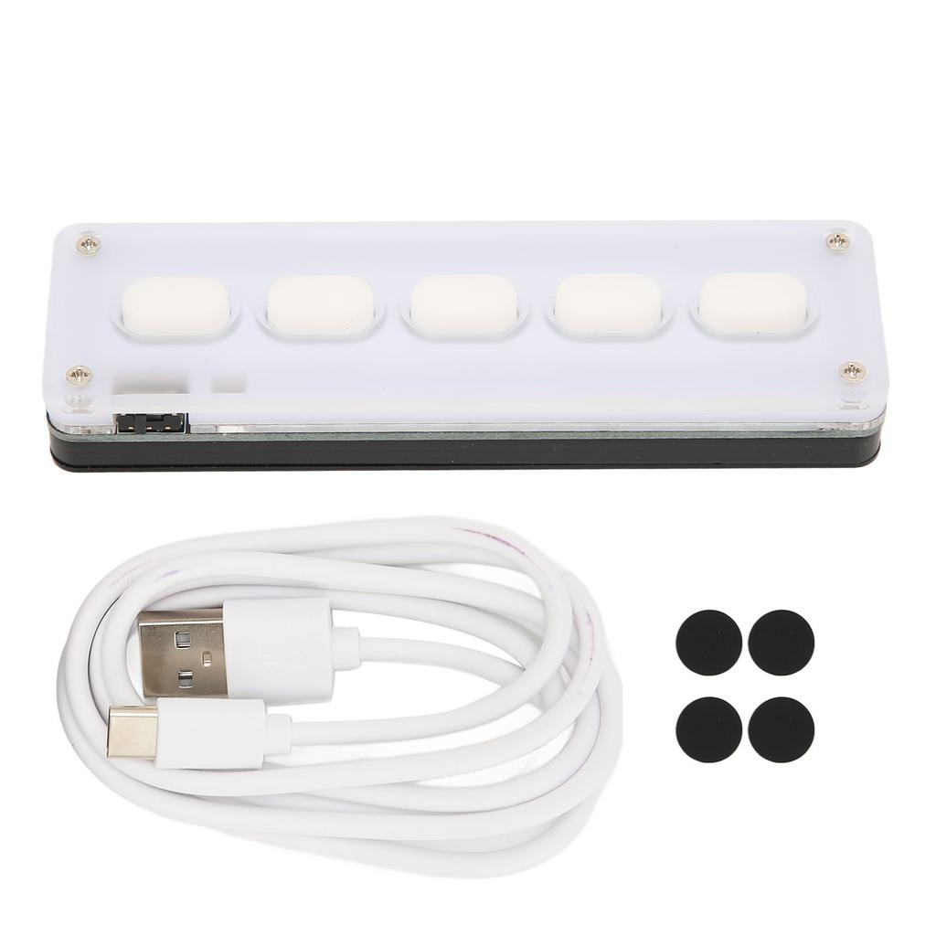 Programmable Keypad 5 Keys Wired USB Wireless Bluetooth Dual Mode Mini Silicone Mute DIY