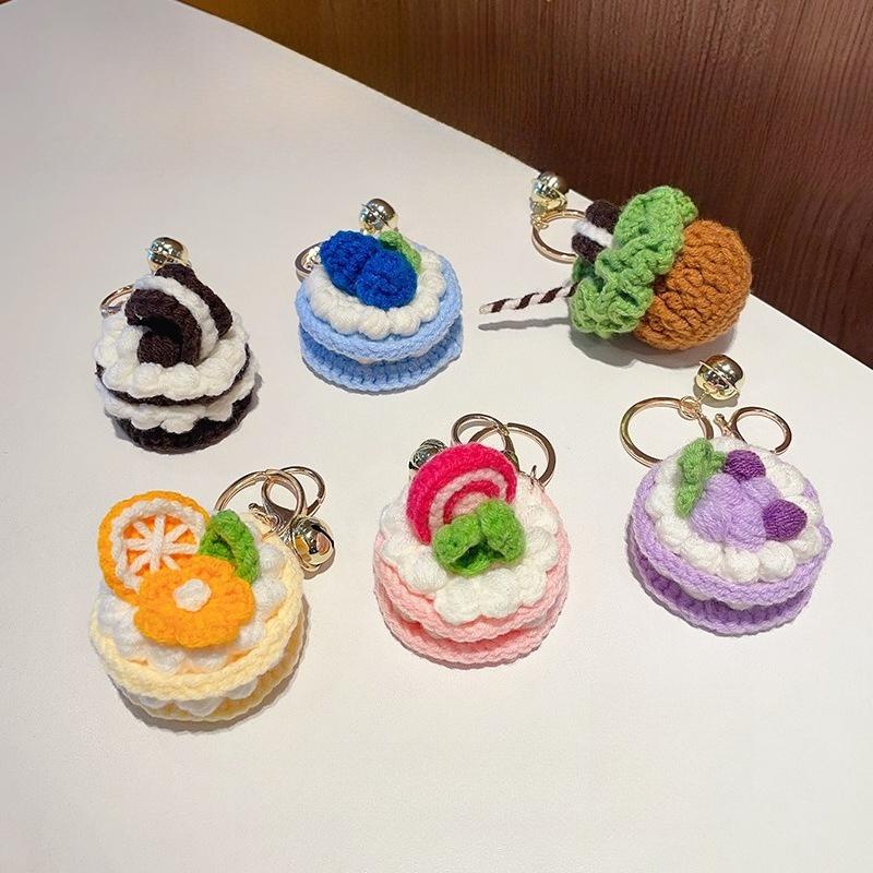 1pc Trendy Plush Crocheted Cake Oranges for Women with Cute Charm, Decorative Accessory for Keys, Bags & Backpacks Gift Bag Charm