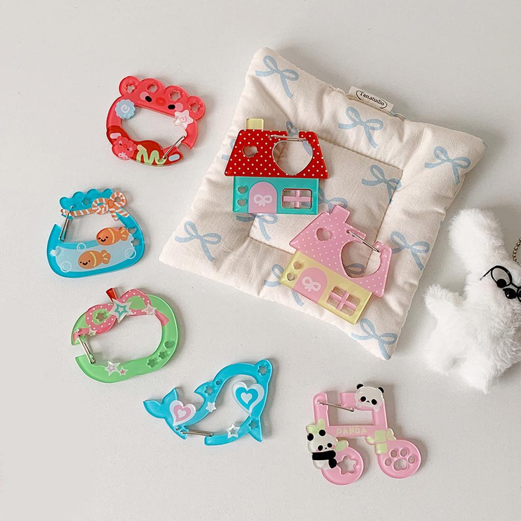 Practical Acrylic Carabiner Keychain For Backpacks HandbagsLightweight Decorative Accessory For Students And Office Use