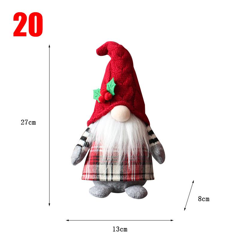 34 Styles Knitted Fabric Swedish Tomte Dwarf Rudolph Gnomes Dwarf Santa Claus Faceless Plush Doll