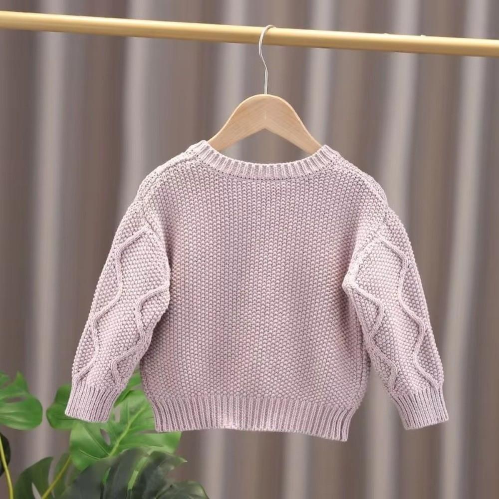 Pom Pom Design Knitted Cardigan Warm Girls Coat High Quality Outerwear Autumn