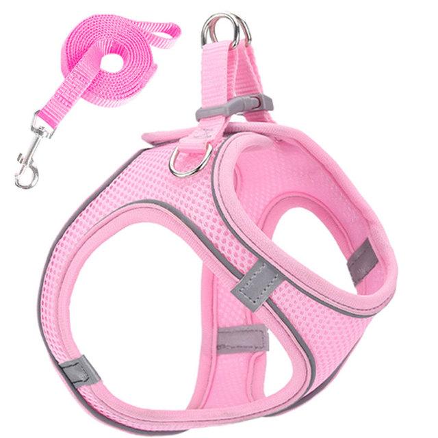 Светоотражающая шлейка для кошек и поводок, нейлоновая дышащая шлейка для домашних животных, удобная регулируемая шлейка для котенка, прочные аксессуары для кошек