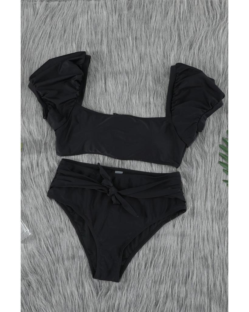 Azura Exchange Bubble Sleeves High Waisted Swimsuit