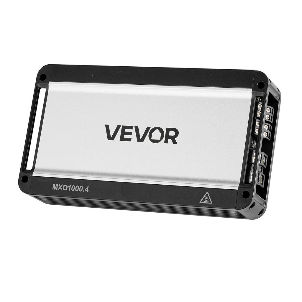 Car Audio Amplifier, 4-Channel Bridgeable Car Amplifier, Multichannel Class D Stereo Amp, Max. 4 x 500W at 4 Ohms / 4 x 1000W at 2 Ohms, High Output,