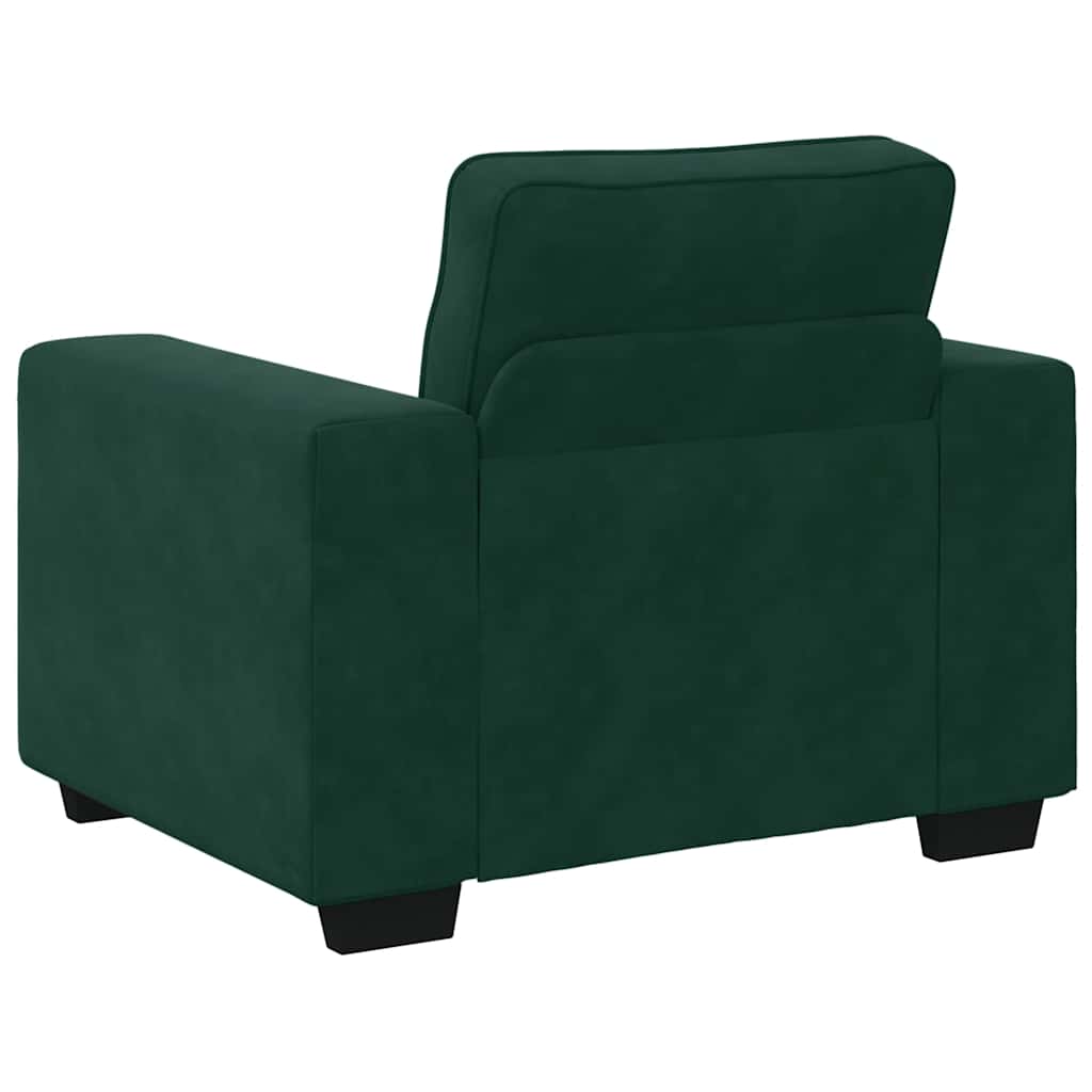 3 Piece Sofa Set with Cushions Dark Green Velvet