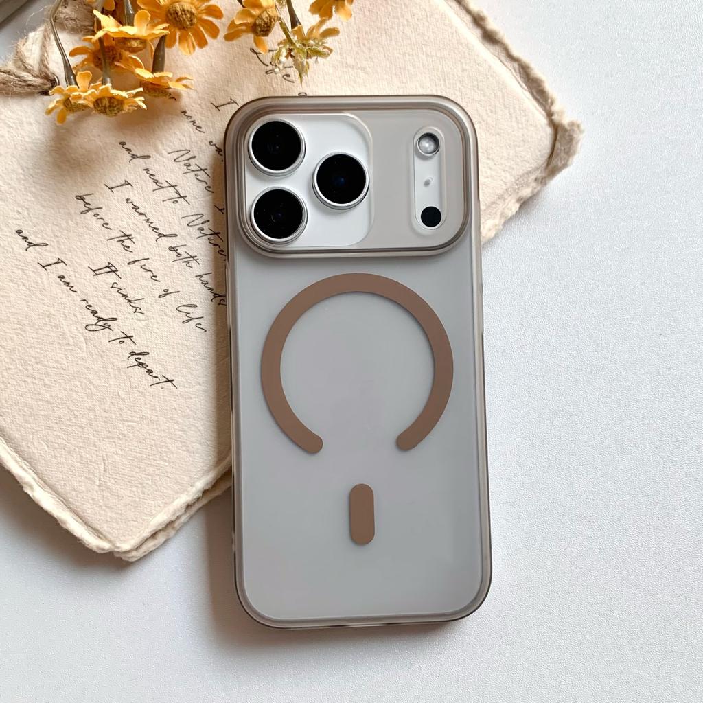 Applicable To IPhone 17 Promax Mobile Phone Case Apple 16 Transparent Ice Fog Matte Magnetic Suction 15 Semen Hole Protection Case