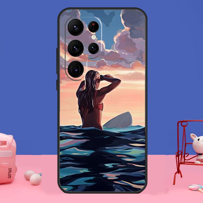 Чехол 'Волна для серфинга' для Samsung Galaxy S24 Ultra S23 S22 S21 S20 FE Note 20 S8 S9 S10 Note 10 Plus