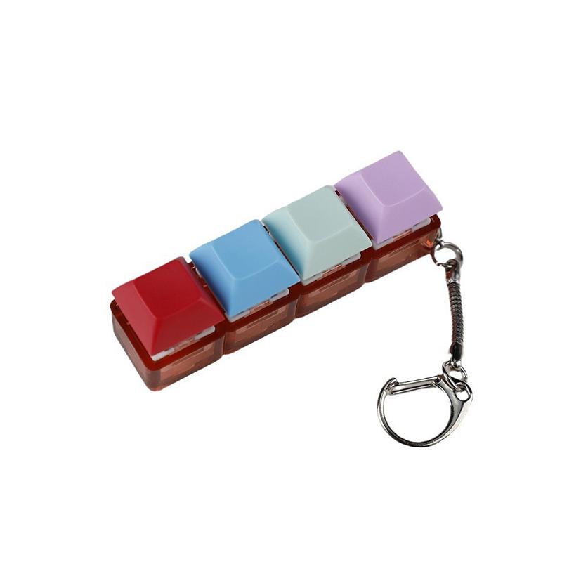 Механическая клавиатура с 4 клавишами, игрушка-брелок, вечеринка, снятие стресса, сделай сам, кнопка-фиджет, колпачок клавиши, игрушки-фиджеты для клавиатуры, клавиатура для пальцев