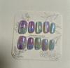 10Pcs Summer Handmade Short Press On Nails Dreamy Colorful Planet Universe Theme Cute False Nail Tips For Girls