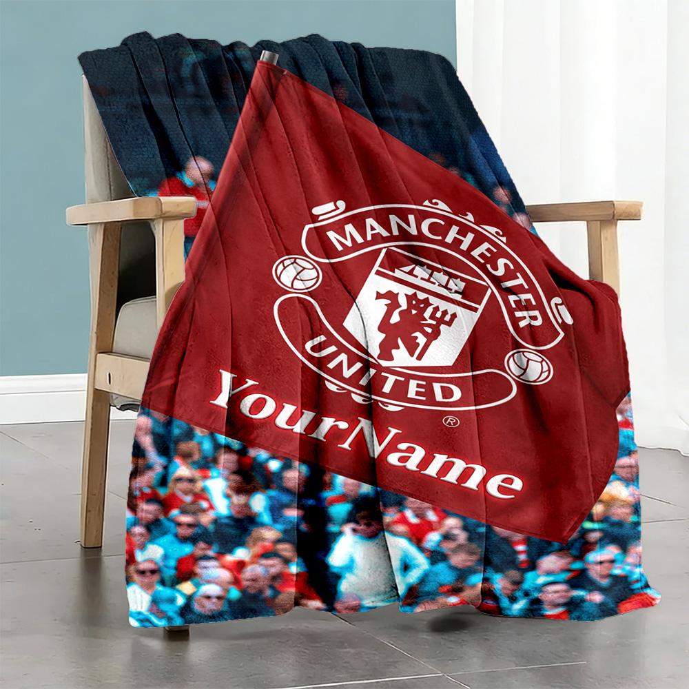 Manchester Personalized Name Blanket Cozy Personalized Blanket Soft Warm Cozy Great for Office Bedding Sofa Livingroom Ideal for All Seasons