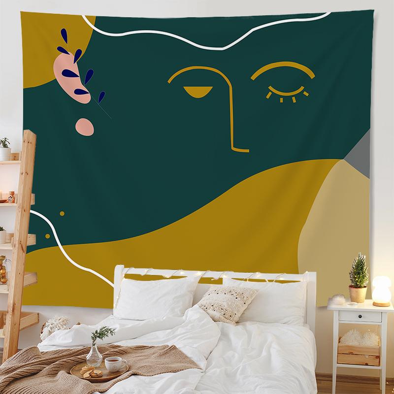 Богемный гобелен комната арт-деко фон ткань абстрактные геометрические лицо листья гобелен домашний декор