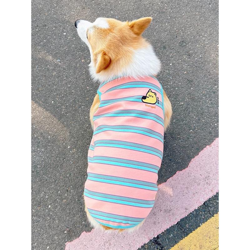 Одежда для собак породы корги сиба-ину жилет для домашних животных жилет Тедди носит полосатый новый стиль для всех сезонов, чтобы предотвратить выпадение шерсти