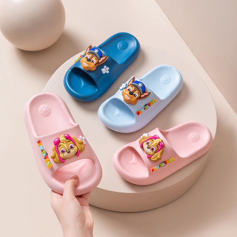 PAW PATROL Children's Slippers Boys Summer Home Bathroom Non-slip Indoor Soft Bottom Cartoon Flip-flops Girls ear Outside