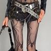 Хэллоуин Паутина Сетчатые Колготки Женские Y2K Готика Панк Вырезы Колготки Сексуальные Гранж Леггинсы Альтернативная Клубная Одежда Косплей