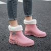 Fashion Short Tube Women's Fashion New Waterproof Rain Boots Flat Non-slip PVC Wear-Resistant Outdoor White Short Tube Rain Boots 36-40