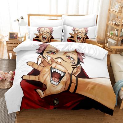 Anime J-Jujutsu K-Kaisens G-Gojos Satoru Bedding Set, Twin Q-Queens Size Duvet Cover with Pillowcases 75*50cm Kids Adult Home Textiles