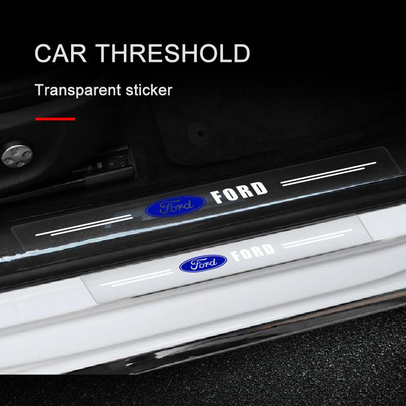 Протектор порога автомобиля Прозрачная декоративная наклейка-значок Для Ford Focus Mondeo MK1 MK2 MK4 MK3 Fiesta ST Line Kugo Transit Escape Fusion Explorer