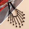 Gothic Choker Necklace Lightweight French Crystal Tassel Metal Necklaces with Adjustable Length for Women