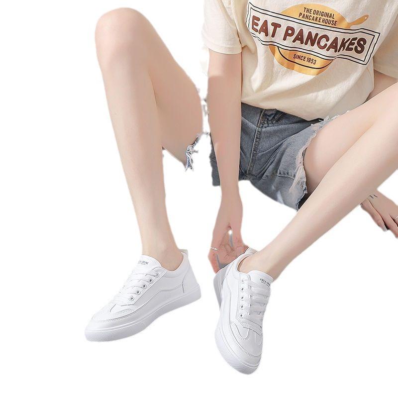 White Shoes for Women Summer Thin New Ins Breathable Soft Leather Versatile Casual Sneakers for Students