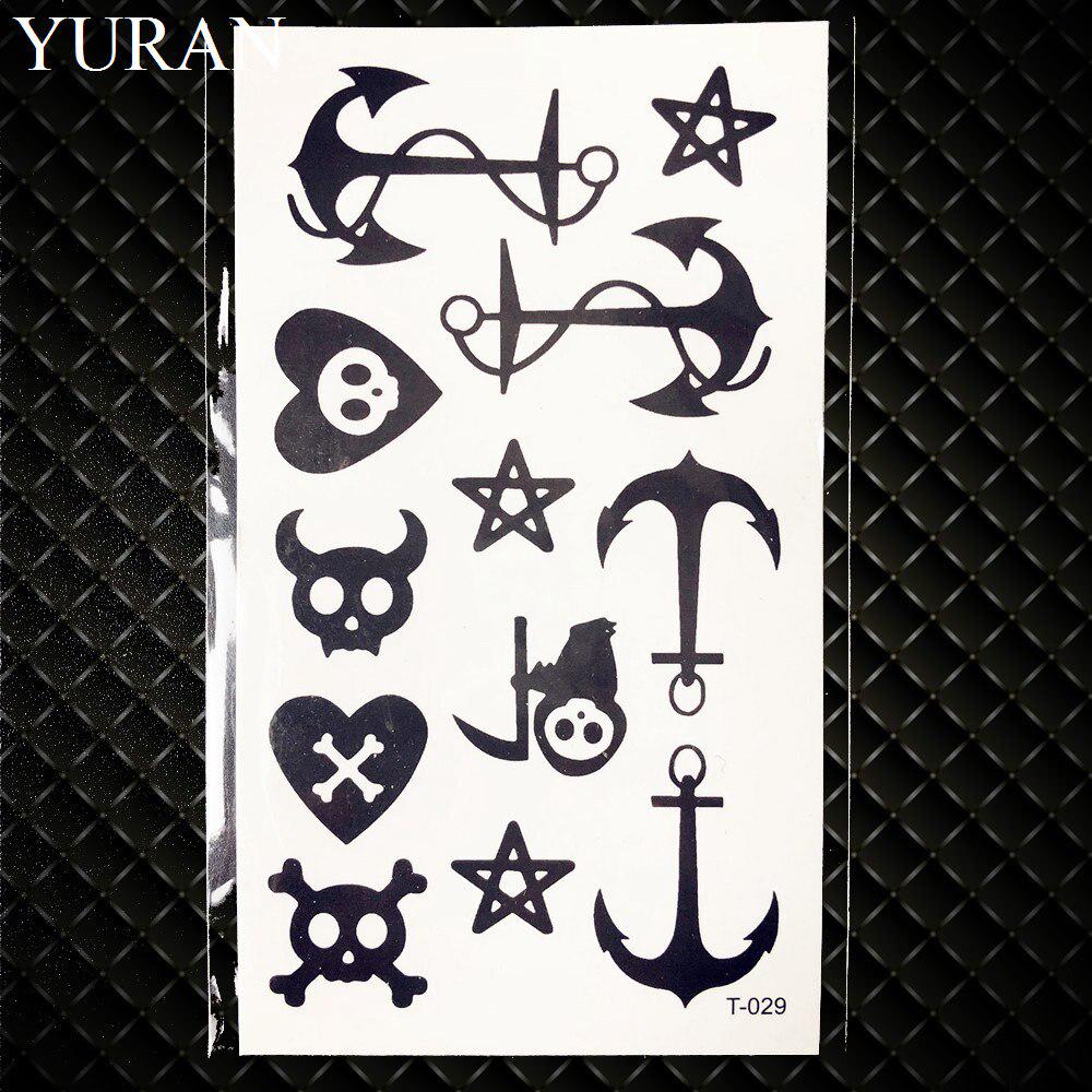 1PC Sexy Feather Words Black Letter Temporary Tattoo Body Art Drawings Sticker Hand Tatoo Childrens