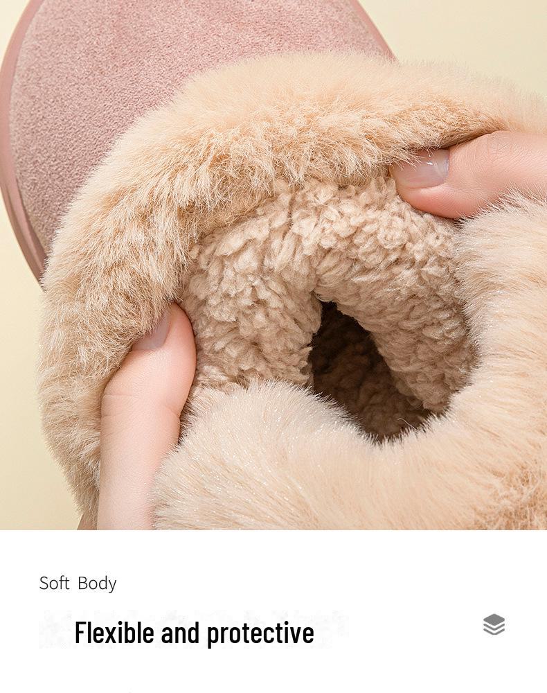 Женские зимние высокие нескользящие хлопковые ботинки на толстой подошве с плюшевой подкладкой