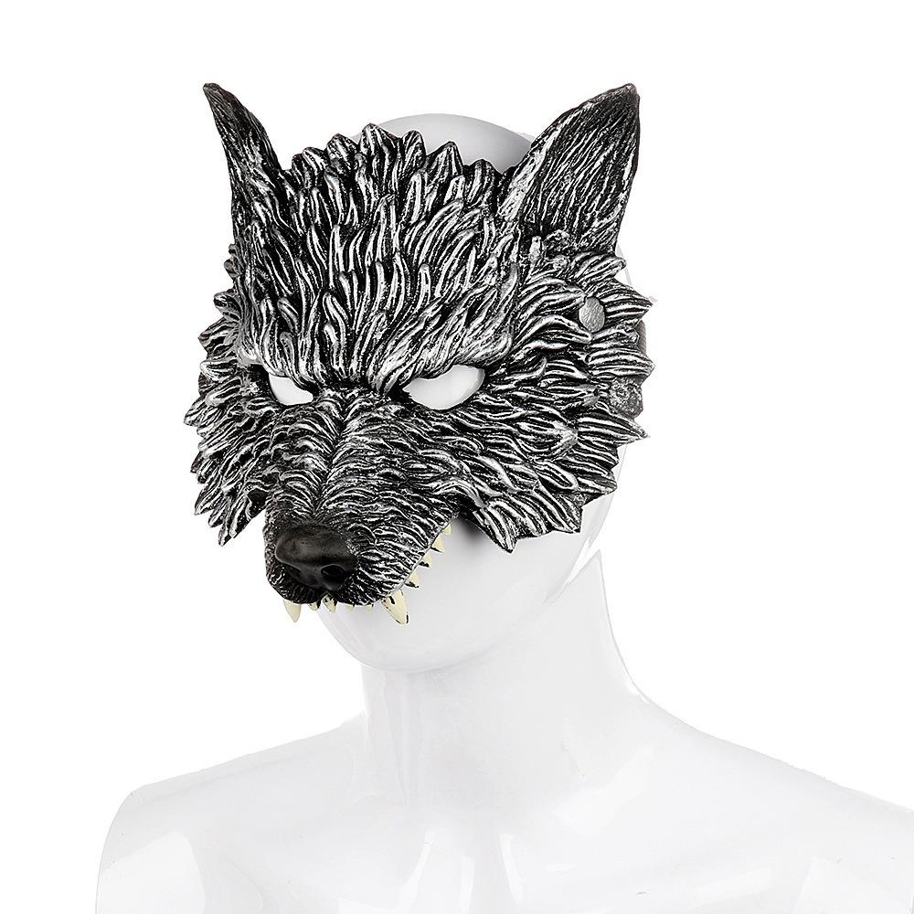 Mysterious Wolf Head Mask Soft PU Foam Halloween Headgear New Werewolf Mask Halloween Cosplay