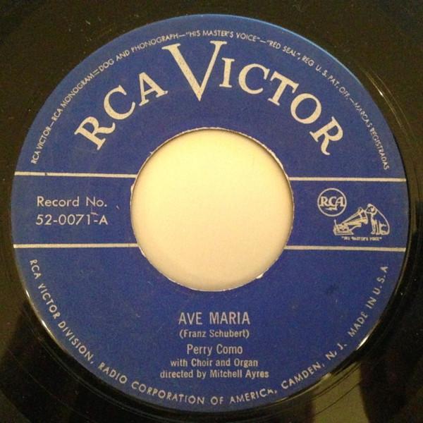 7inch Record PERRY COMO - Ave Maria 520071 RCA Victor 1949 US Pop Used