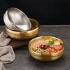 Корейская золотая миска холодной лапши Двойная миска из нержавеющей стали для лапши быстрого приготовления Миска для смешанной лапши Большая миска для пудры на винте