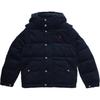 Polo Jacket Kids Solid Logo Embroidery Detachable Hooded Long Sleeve Kids Jackets Blue 323955089-001