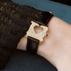 MOI Studio Gold Bread Clip Watch Leather Bracelet