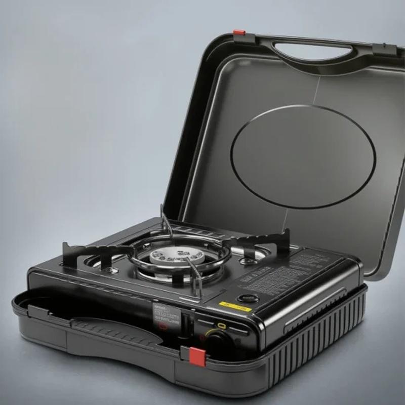 2 In 1 Portable Butane Gas Cooker Camping Gas Stove With Storage Case Cartridge Lock System Adjustable Flame Control For Outdoor