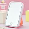Светодиодное косметическое зеркало, настольное, переносное, квадратное, с 3 скоростями регулировки цвета, зарядкой и сменным световым картриджем, зеркало для ухода за внешностью