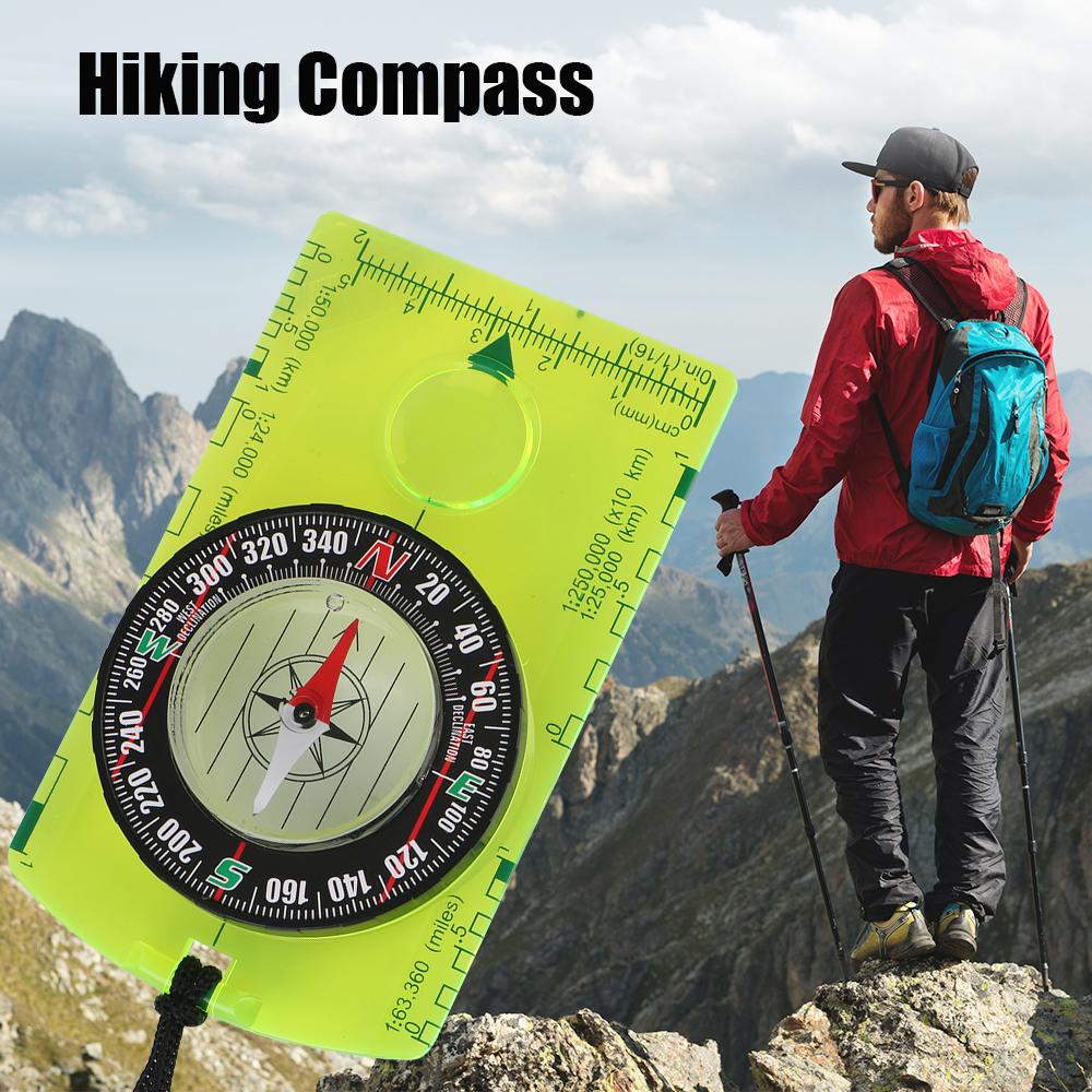 Waterproof With Magnifier Compass Ruler Advanced Magenetic Needle Compass Scaled Outdoor Gadget For Navigation Hiking Orienteering Scout