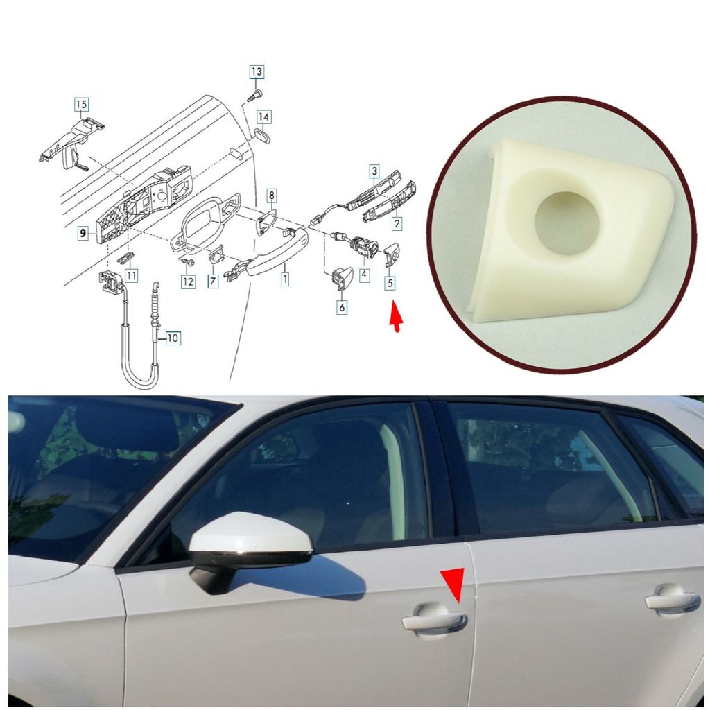 BDP1091 Outer Front Driver Door Handle Lock Cylinder Lever Cap Cover 8V1837879A For A3 Q2 RS3 TT MK3 FV/8S Made In Turkey